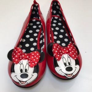 Girls Minnie Mouse Red Patent Flats